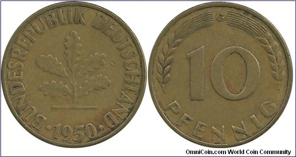 Germany-BRD 10 Pfennig 1950G