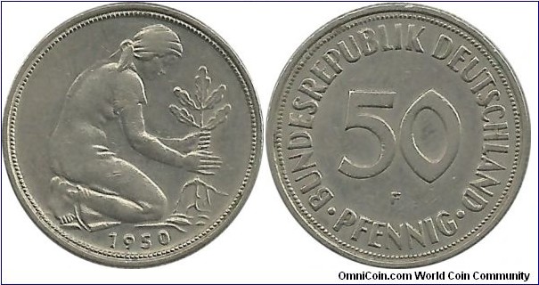 Germany-BRD 50 Pfennig 1950F
