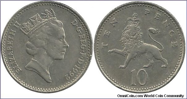 UnitedKingdom 10 Pence 1992