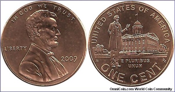 USA 1 Cent 2009-Lincoln Memorial