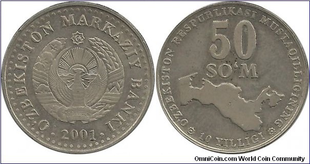 Uzbekistan 50 Som 2001