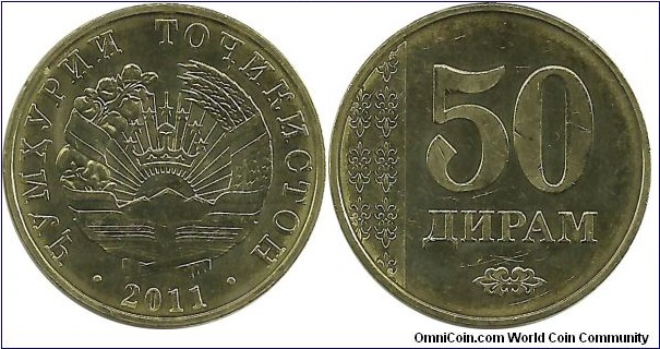 Tajikistan 50 Diram 2011