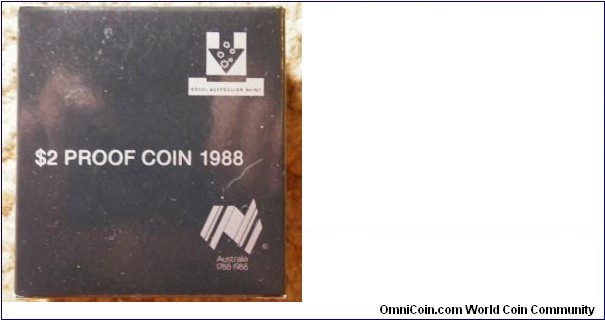 Australia 1988 2 dollar proof coin in silver. 