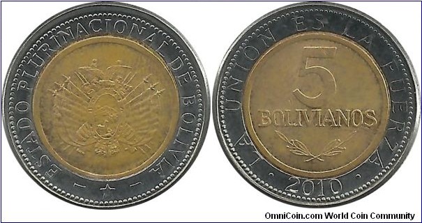 Bolivia 5 Bolivianos 2010