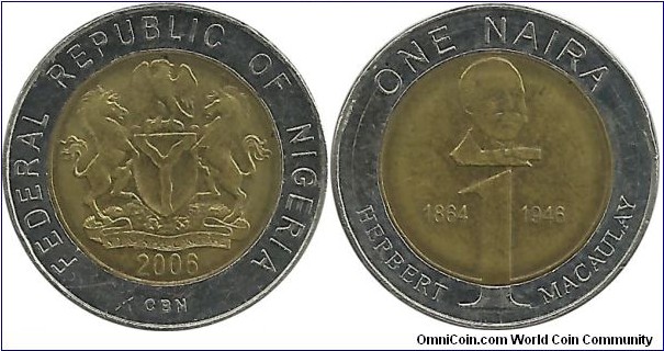 Nigeria 1 Naira 2006