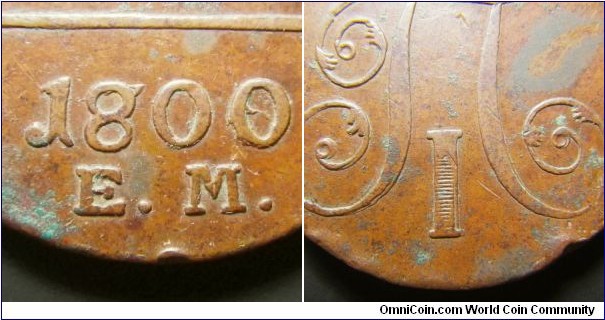 Russia 1800 / 1798 EM 2 kopek - interesting overdate close up. 