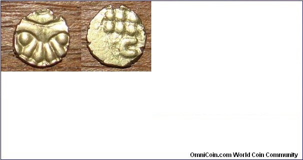 Travancore Kingdom. 1 Fanam. Gold coin. 