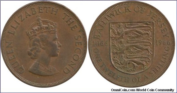 Jersey 1/12 Shilling 1966comm