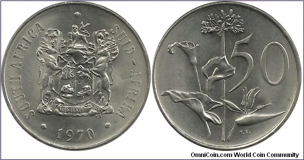 SouthAfrica 50 Cents 1970