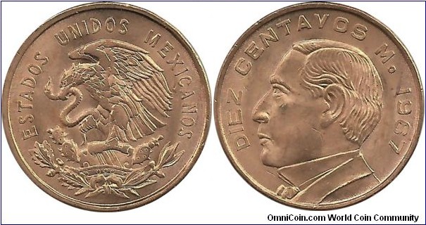Mexico 10 Centavos 1967