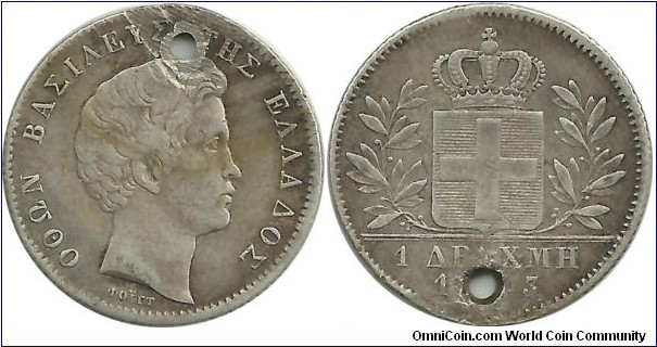 GreeceKingdom 1 Drahmi 1833
King Othon I (1832-1862)