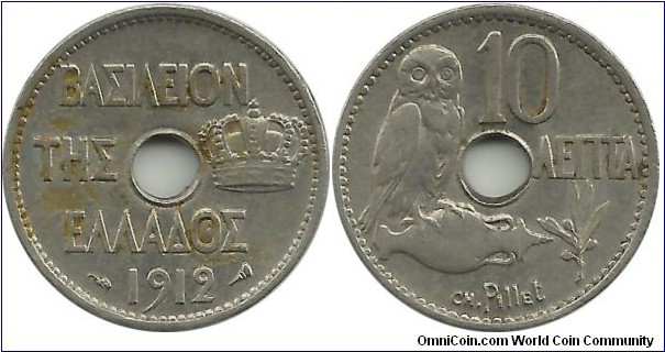 GreeceKingdom 10 Lepta 1912
King George I(1863-1913)