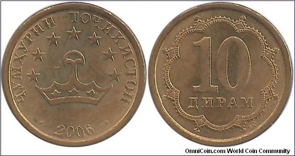 Tajikistan 10 Diram 2006