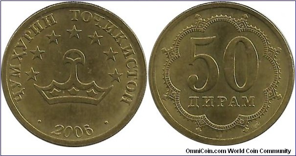 Tajikistan 50 Diram 2006