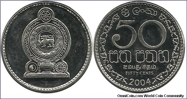 SriLanka 50 Cents 2004