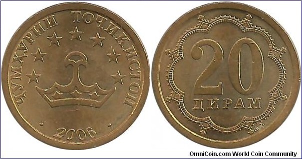 Tajikistan 20 Diram 2006