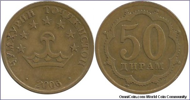 Tajikistan 50 Diram 2006