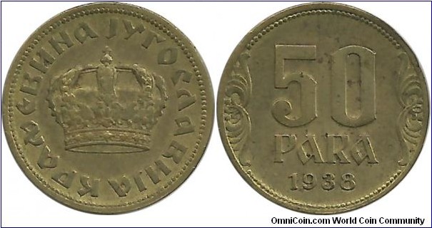 Yugoslavia-Kingdom 50 Para 1938