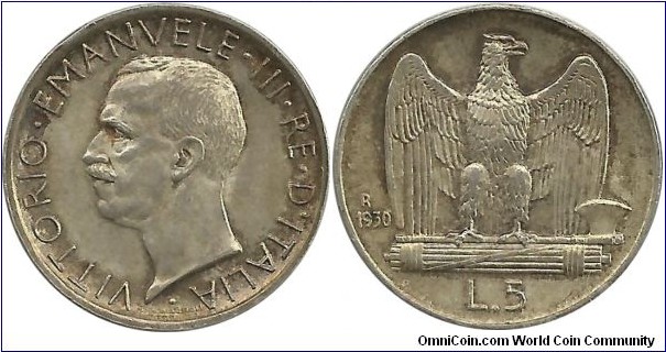 Italy-Kingdom 5 Lire 1930R