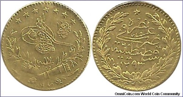 Ottoman 25 Gold Kurus AH1293-17