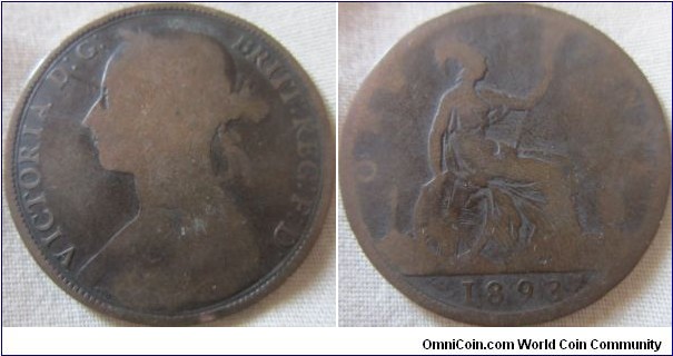 1893 penny fair grade