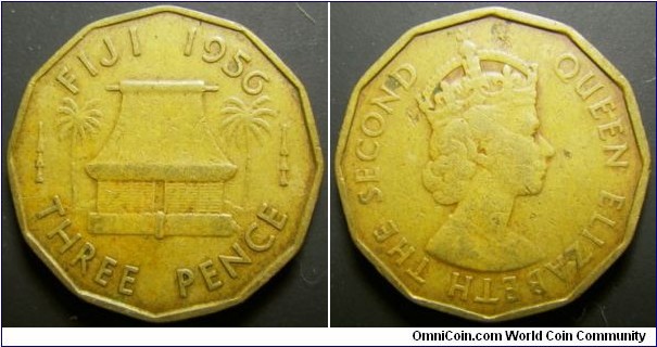 Fiji 1956 3 pence. 