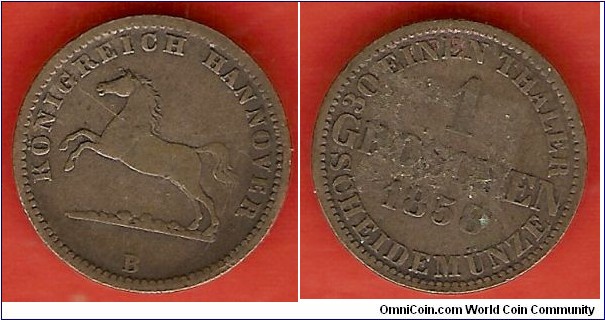 Kingdom of Hannover 1 groschen
Mint : Hannover
Billon (0.220 silver)