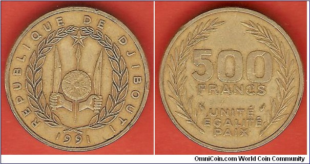 500 Francs 1991
Paris Mint
aluminum-bronze