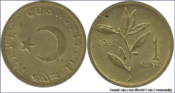 Turkey 1 Kurus 1962