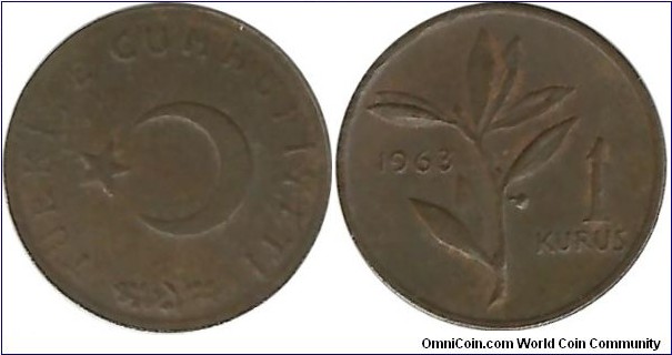 Turkey 1 Kurus 1963