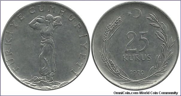 Turkey 25 Kurus 1970