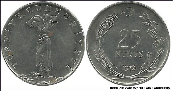 Turkey 25 Kurus 1973