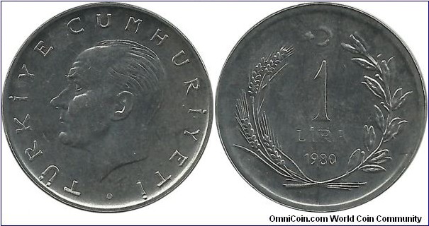 Turkey 1 Lira 1980