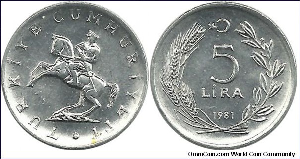Turkey 5 Lira 1981