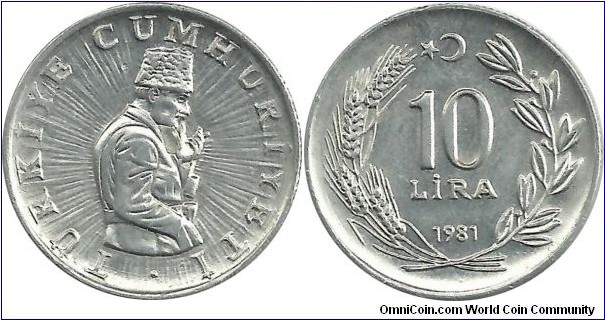 Turkey 10 Lira 1981