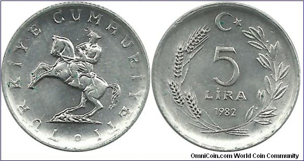 Turkey 5 Lira 1982