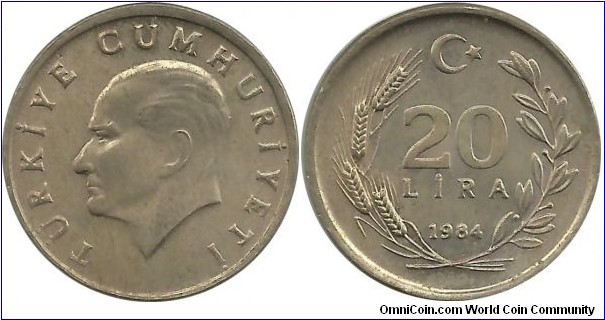 Turkey 20 Lira 1984