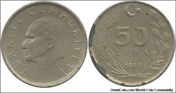 Turkey 50 Lira 1987