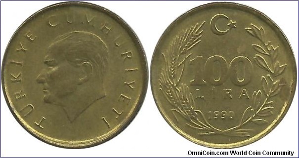 Turkey 100 Lira 1990