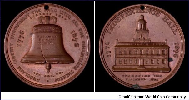 Liberty Bell / Independence Hall commemorative from 1876.