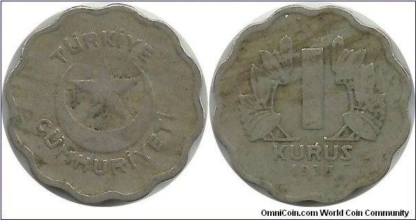 Turkey 1 Kurus 1938