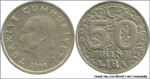 Turkey 50 Bin Lira 1998