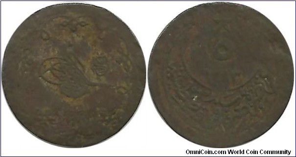 Turkey-Ottoman 5 Para AH 1293-26 (1902)