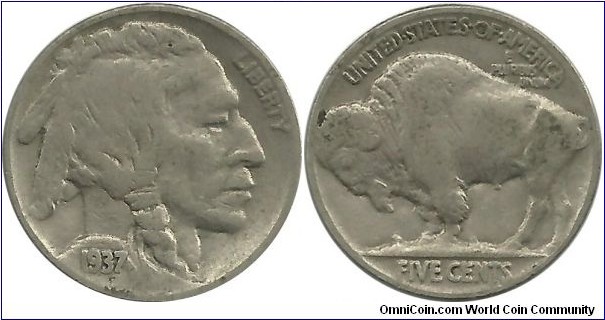 USA 5 Cents 1937