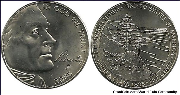 USA 5 Cents 2005D - Westward Expansion - Lewis & Clark Bicentennial