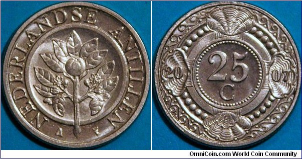 25 cents, with Orange blossom. 21 mm, Nickel bonded Steel
