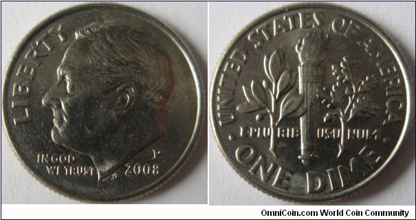 2008 P dime EF