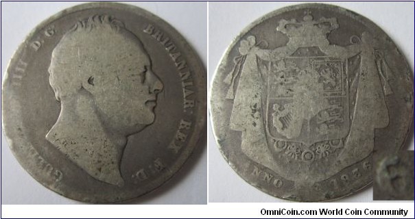 1836/5 Halfcrown, worn grade, but clear details