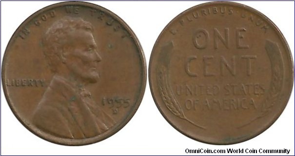 USA 1 Cent 1955D