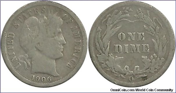 USA 10 Cents 1906O